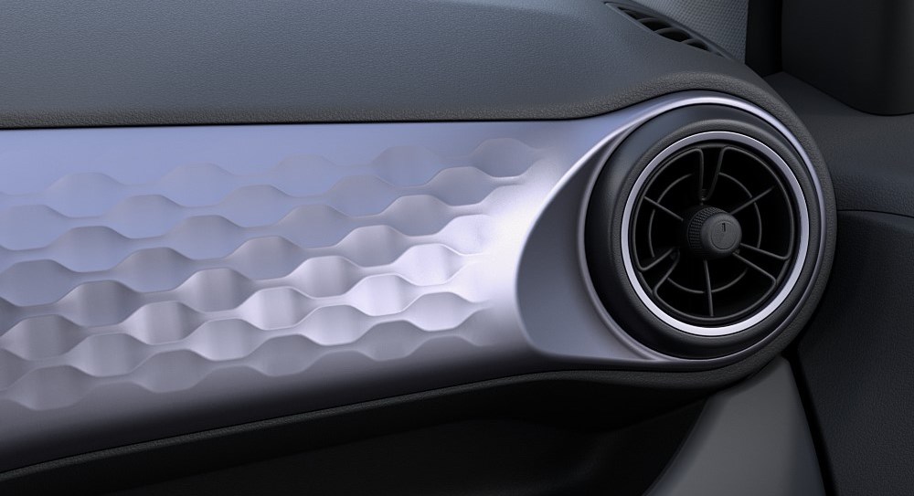 The Hyundai i10 features stylish circular air vents with 9 different color options.